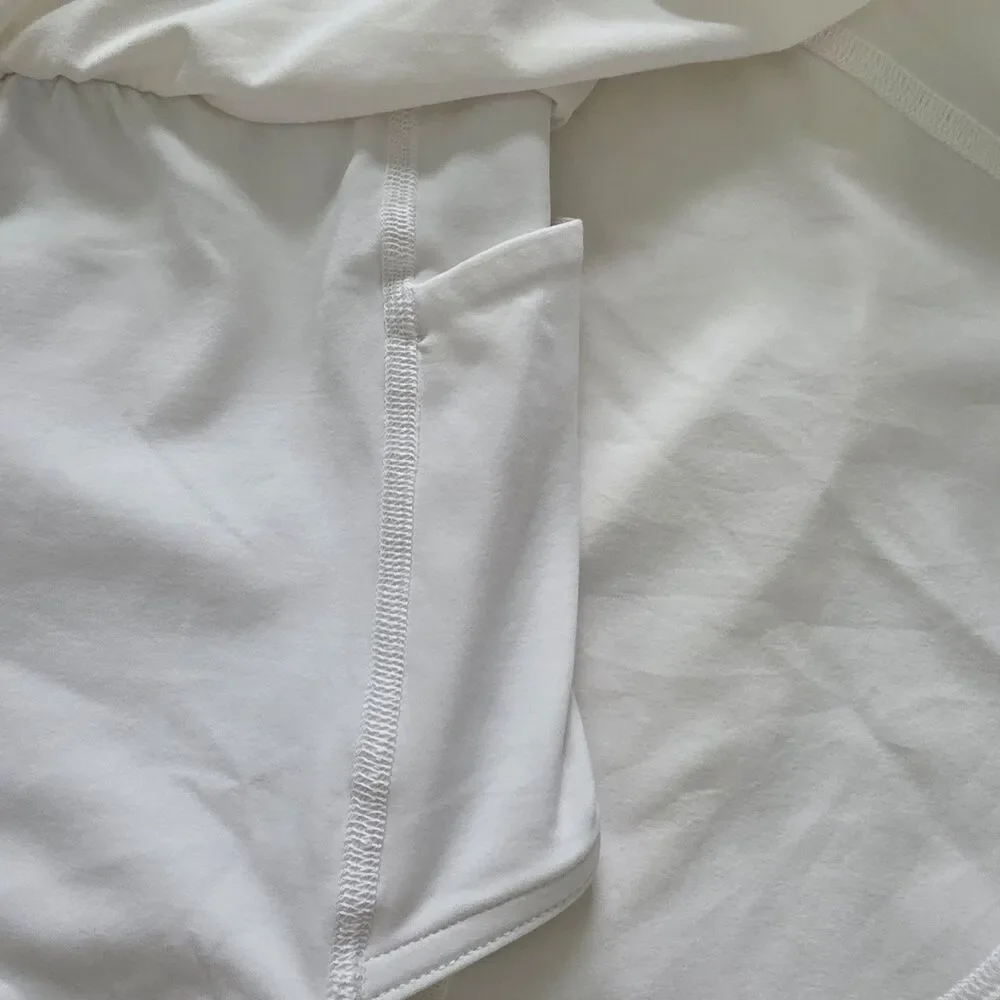 Lululemon Skirt Womens 6 White Court Rival High Rise Long Skort Performance